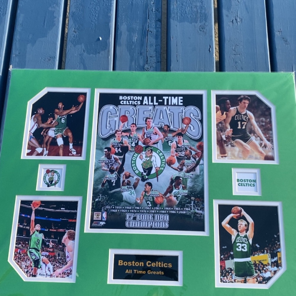 Boston Celtics All-Time Greats framed poster